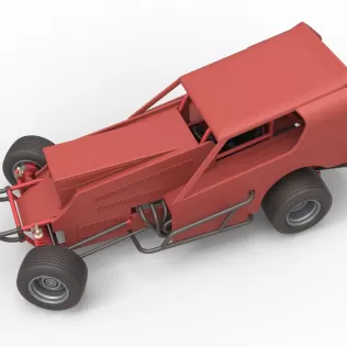 Vintage Dirt Modified stock car Version 4 while turning 1:25 - Model thumbnail 4