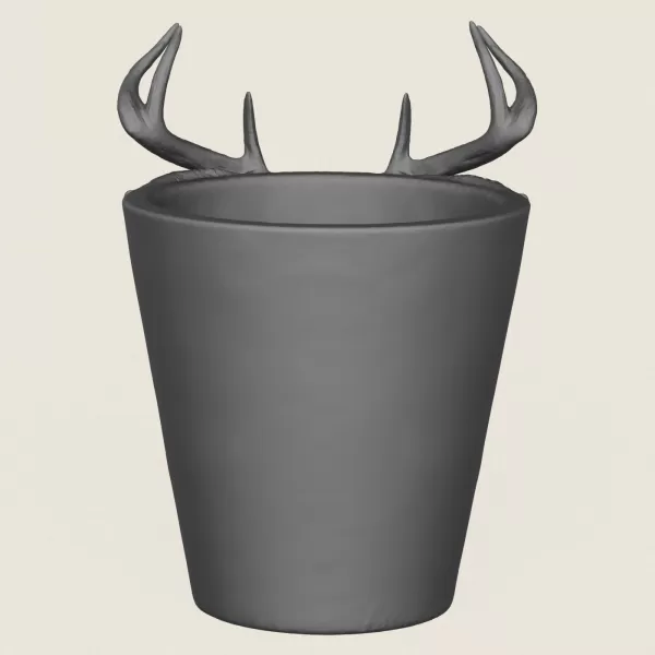 Deer Head Planter Print Ready 3D Model - Model preview 6