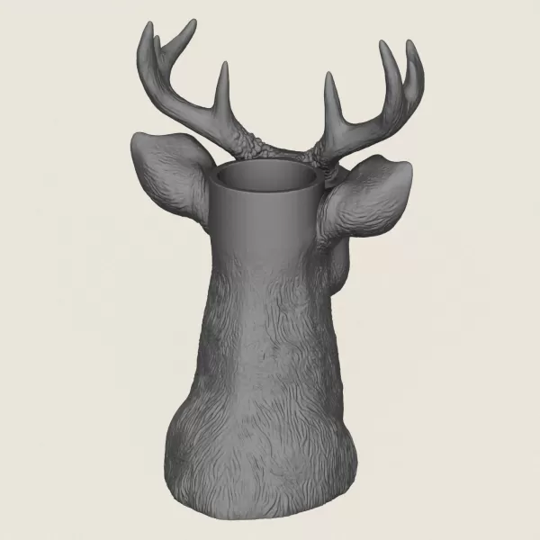 Deer Head Vase Print Ready 3D Model - Model preview 6