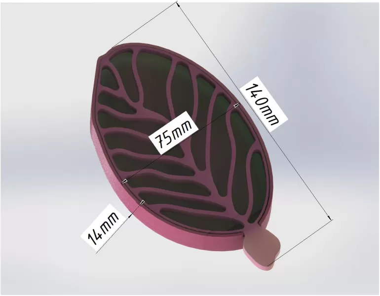 Leaf Soap Dish with Removable Veins - Model preview 4