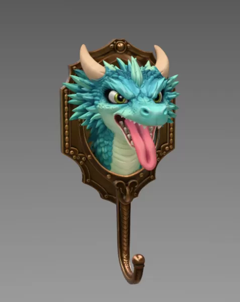 Dragon Wall Hook – STL File for 3D Printing - Model preview 7