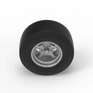 Rear wheel of vintage dragster Version 4 Scale 1:25 - Model thumbnail 6