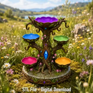 Enchanted Jewelry Tree Display STL File for 3D Print - Model thumbnail 3