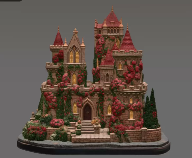 Bougainvillea Castle STL File for 3D Print - Model preview 9
