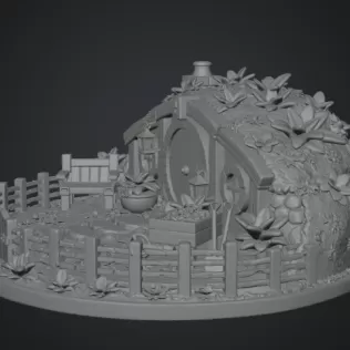 Cozy Hobbit Garden Cottage STL File for 3D Print - Model thumbnail 13