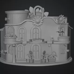 🌻 Happy Sunflower House STL File for 3D Print - Model thumbnail 15