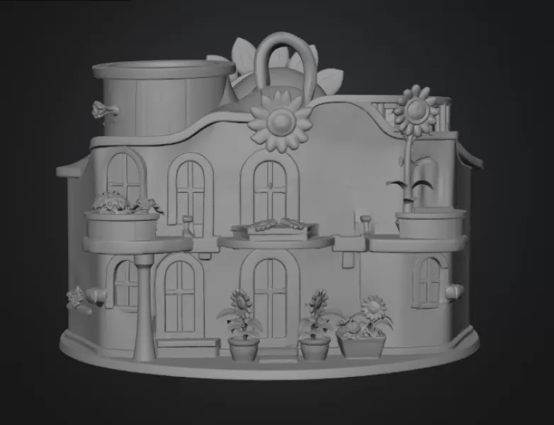 🌻 Happy Sunflower House STL File for 3D Print - Model preview 15