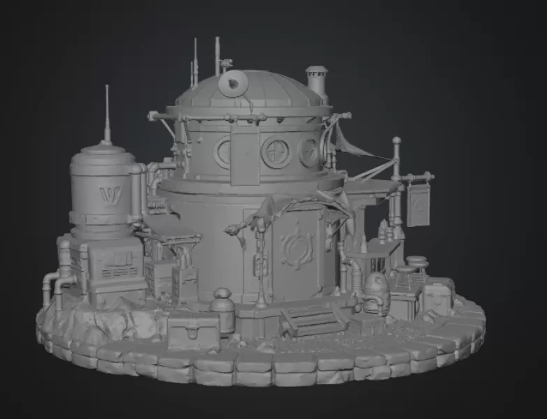 🚀 Desert Outpost Cantina STL File for 3D Print - Model preview 17