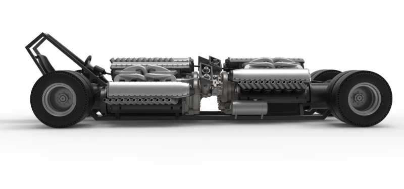 Vintage AWD Dragster Base Scale 1:25 - Model preview 20