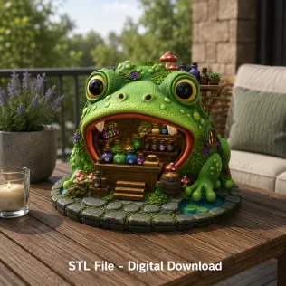 Frog Alchemist Apothecary STL File for 3D Print - Model thumbnail 2