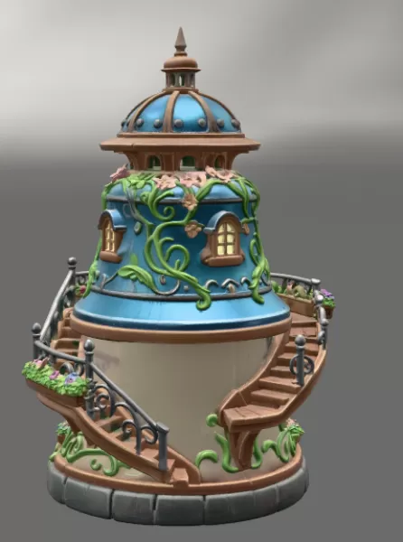 Fantasy Bell Tower House STL File for 3D Print - Model preview 5