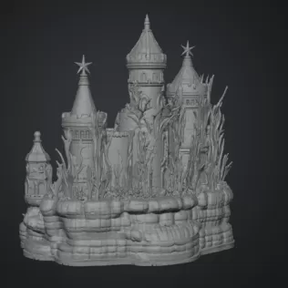 Coral Kingdom Fantasy Castle STL File for 3D Print - Model thumbnail 17