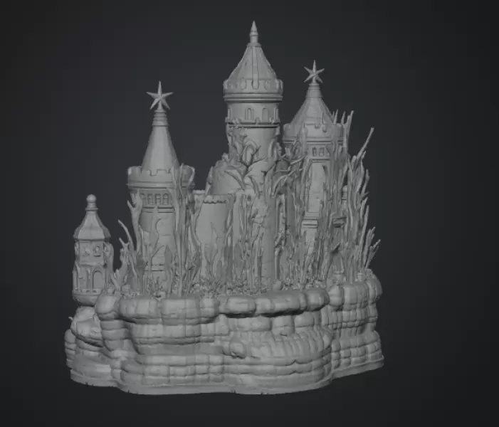 Coral Kingdom Fantasy Castle STL File for 3D Print - Model preview 17