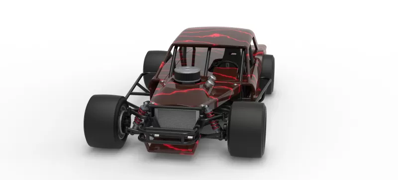 Vintage Asphalt Modified stock car V13 Scale 1:25 - Model preview 5
