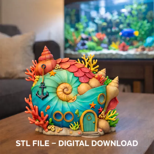 Ocean Shell House – STL File for 3D Printing - Model preview 2