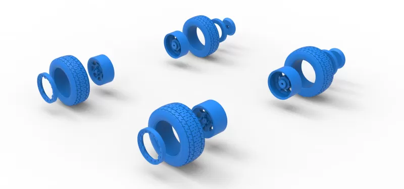 Wheel Set of Mod Lite Race car Version 2 Scale 1:25 - Model preview 12