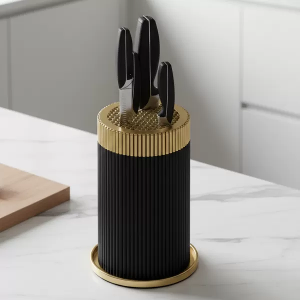 🗡 Smart Knife Holder with Drain Tray | Slot-Free Hygienic Desi - Model preview 7