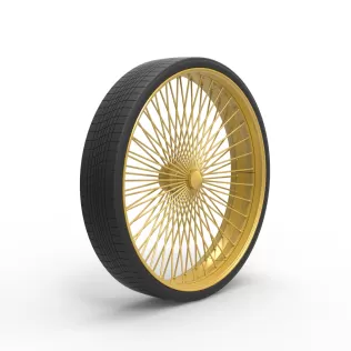 50 inch Wire wheel of Donk car Scale 1:25 - Model thumbnail 2