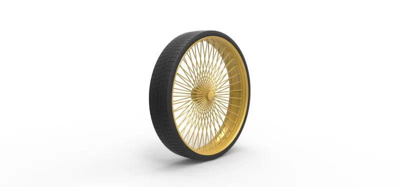 50 inch Wire wheel of Donk car Scale 1:25 - Model preview 2