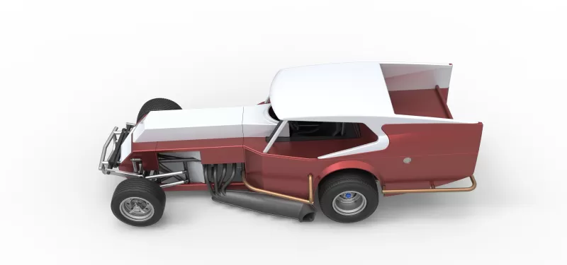 Vintage Dirt Modified stock car Version 5 Scale 1:25 - Model preview 10