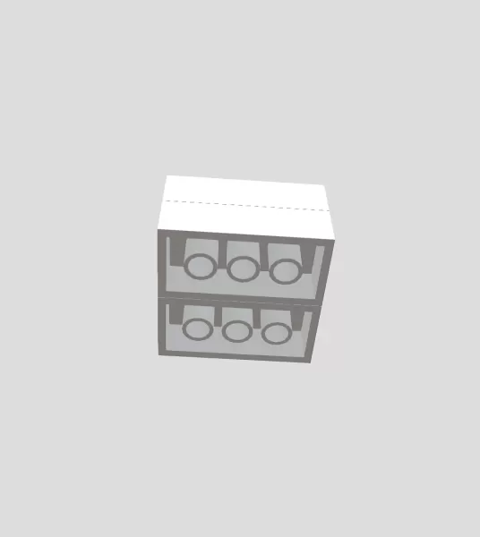 4x4x2 Lego Brick - Model preview 2
