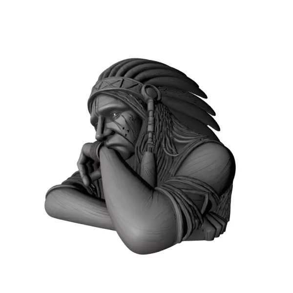 Sad Apache Character 3D Model - Model preview 5