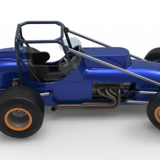 Dirt Silver Crown Champ car while turning Scale 1:25 - Model thumbnail 23