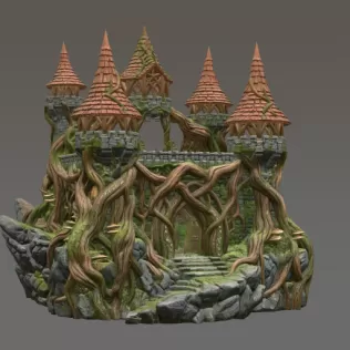 Enchanted Thornwood Fortress STL File for 3D Print - Model thumbnail 3
