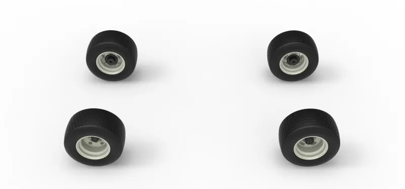 Wheel Set of Vintage Semi-Late Model Stock Car Scale 1:25 - Model preview 5