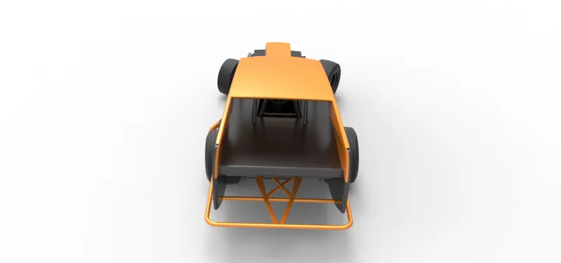 Vintage Dirt Modified stock car Version 5 while turning 1:25 - Model preview 17