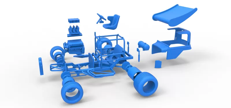 Vintage Winged Supermodified stock car for Dirt Scale 1:25 - Model preview 28