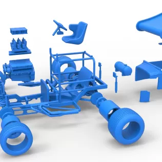 Vintage Winged Supermodified stock car for Dirt Scale 1:25 - Model thumbnail 28