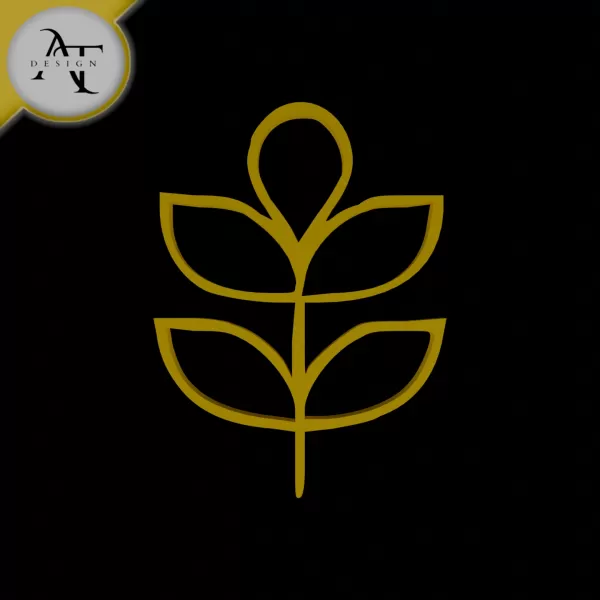 Simple Leaf Symbol - 2D Art - Model preview 1
