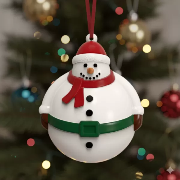 Santa & Snowman Ornament Set | 2 pcs Christmas Tree Decor - Model preview 6