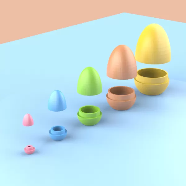 Easter Matryoshka Eggs, 5 Eggs - 10 pcs. Set, Easter Egg Gift - Model preview 6