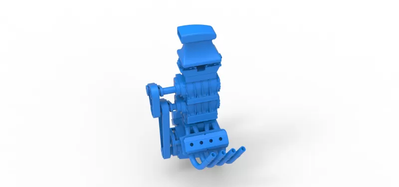Engine V8 with double supercharger Version 8 Scale 1:25 - Model preview 2