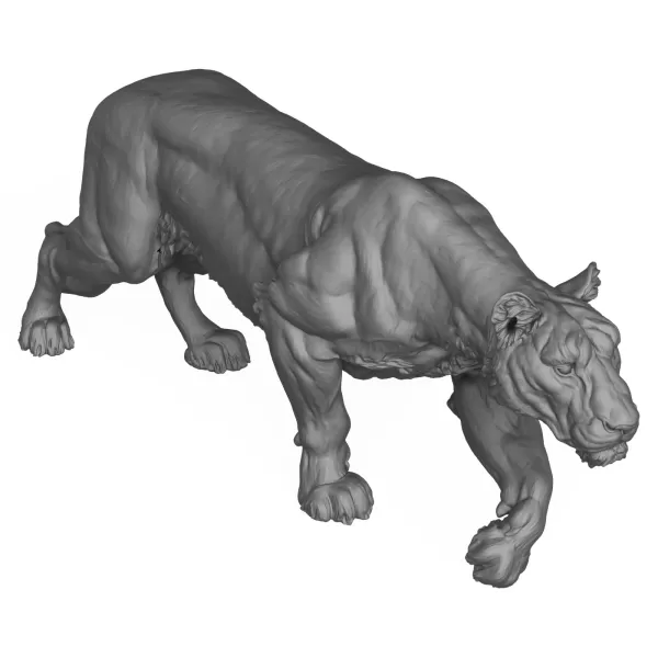 3D Printable Wild Lioness - Model preview 5