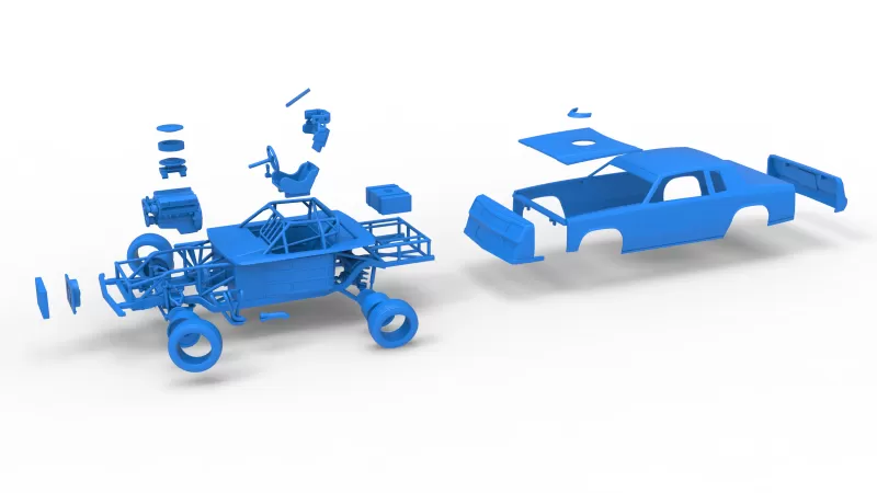 IMCA Stock car while turning Version 2 Scale 1:25 - Model preview 28