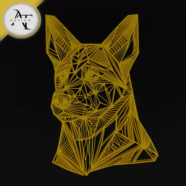 Wolf - Geometric - 2D Wall Art Decor - Model preview 1