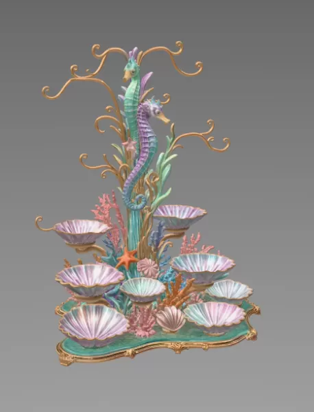 Seahorse Coral Shell Bowl Organizer STL File for 3D Print - Model preview 12