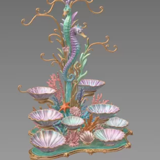 Seahorse Coral Shell Bowl Organizer STL File for 3D Print - Model thumbnail 12