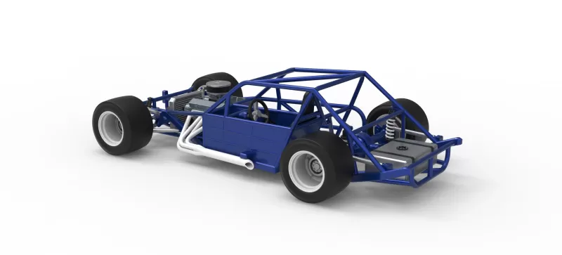 Vintage Asphalt Modified stock car Base V6 Scale 1:25 - Model preview 12