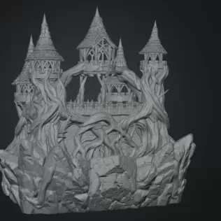 Enchanted Thornwood Fortress STL File for 3D Print - Model thumbnail 9