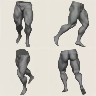 Muscular Man Leg Pose Collection - Model thumbnail 3
