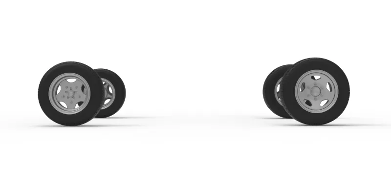 Wheel Set of New Zealand Vintage Stock car Scale 1:25 - Model preview 4