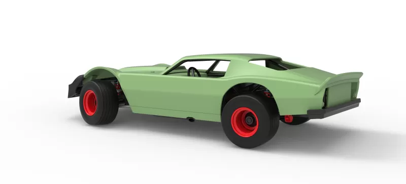 Vintage Dirt late model Race car Version 3 while turning 1:25 - Model preview 12