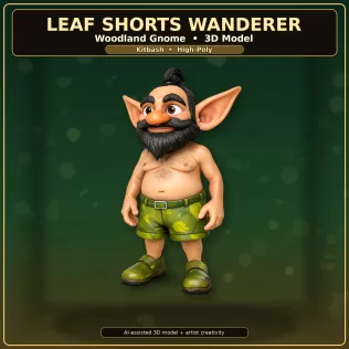 Woodland Gnome Character Collection – High-Poly Kitbash 3D Model - Model thumbnail 12