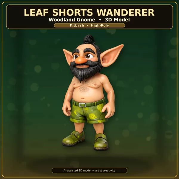 Woodland Gnome Character Collection – High-Poly Kitbash 3D Model - Model preview 12