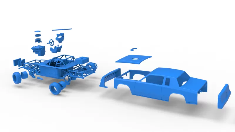 IMCA Stock car while turning Version 2 Scale 1:25 - Model preview 29