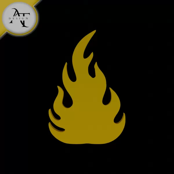 Simple Flame Symbol - 2D Art - Model preview 1